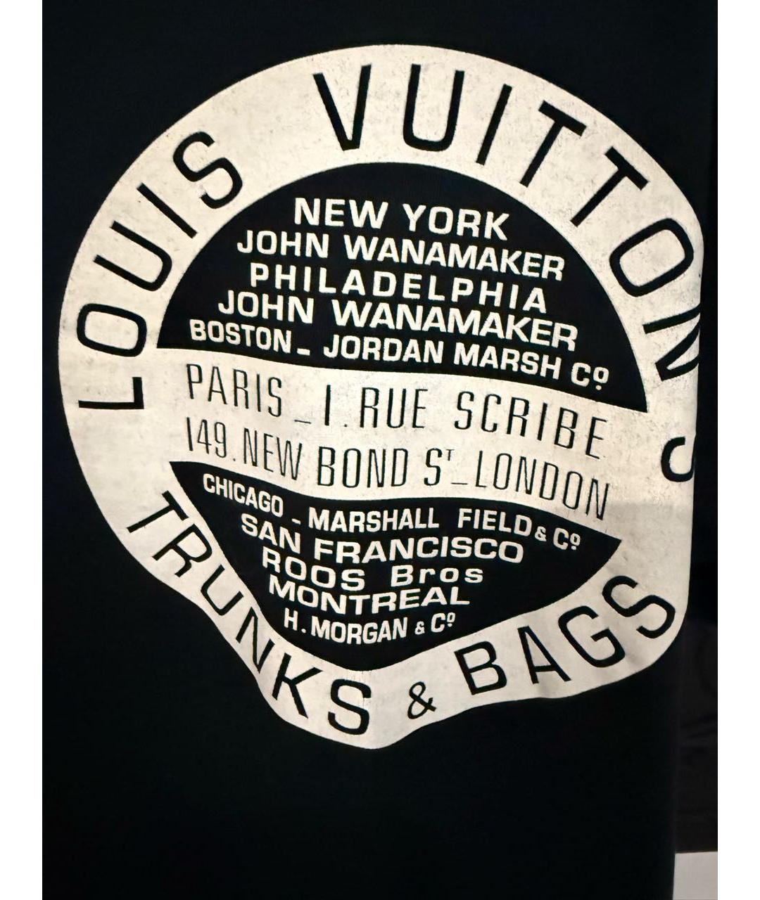 LOUIS VUITTON Черная хлопковая футболка, фото 4