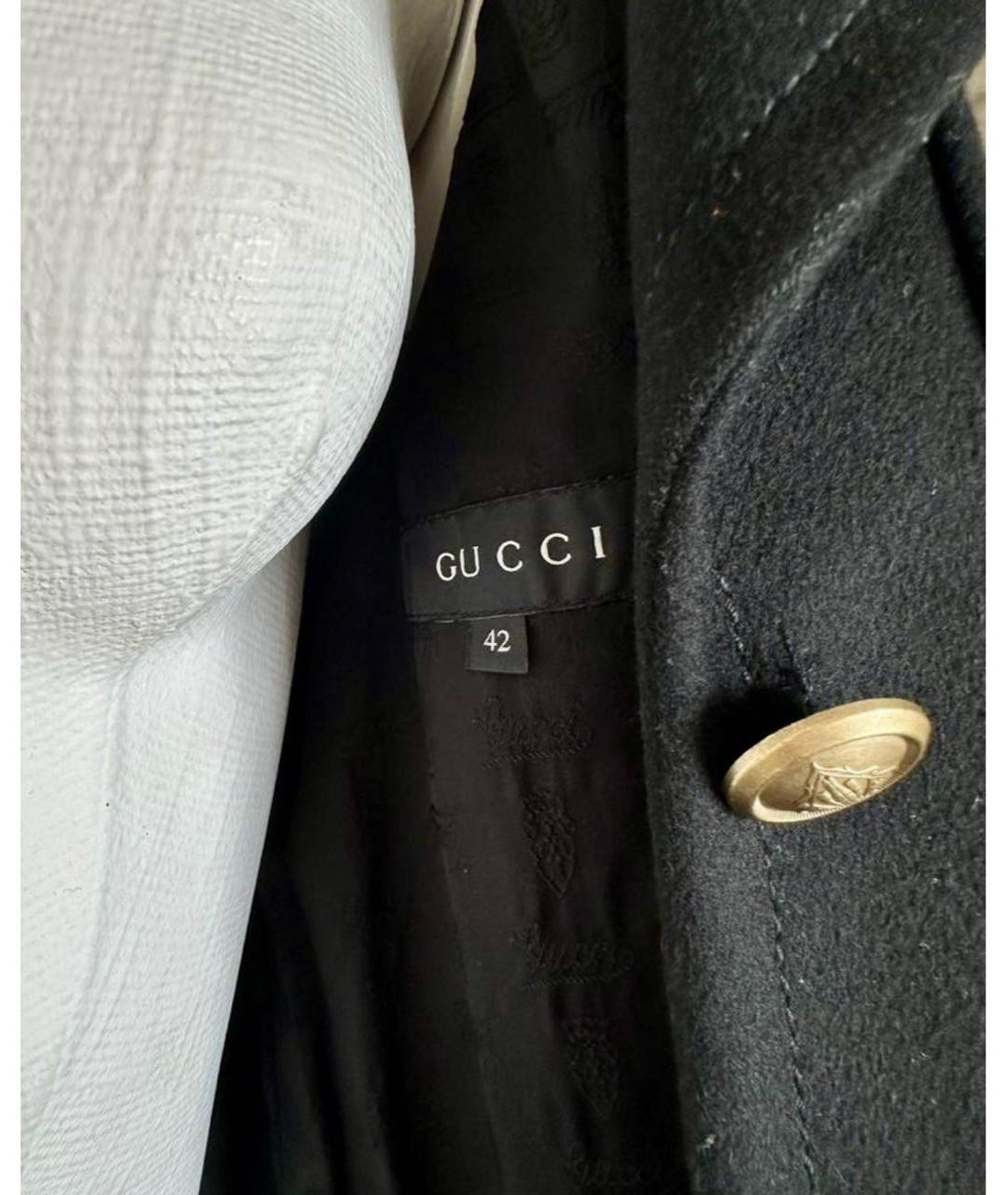 GUCCI Черное шерстяное пальто, фото 6
