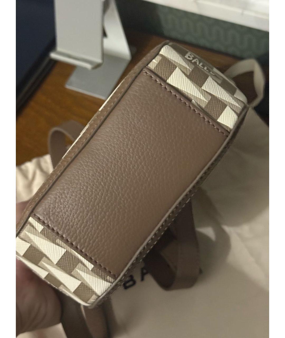 BALLY Бежевая кожаная сумка на плечо, фото 5