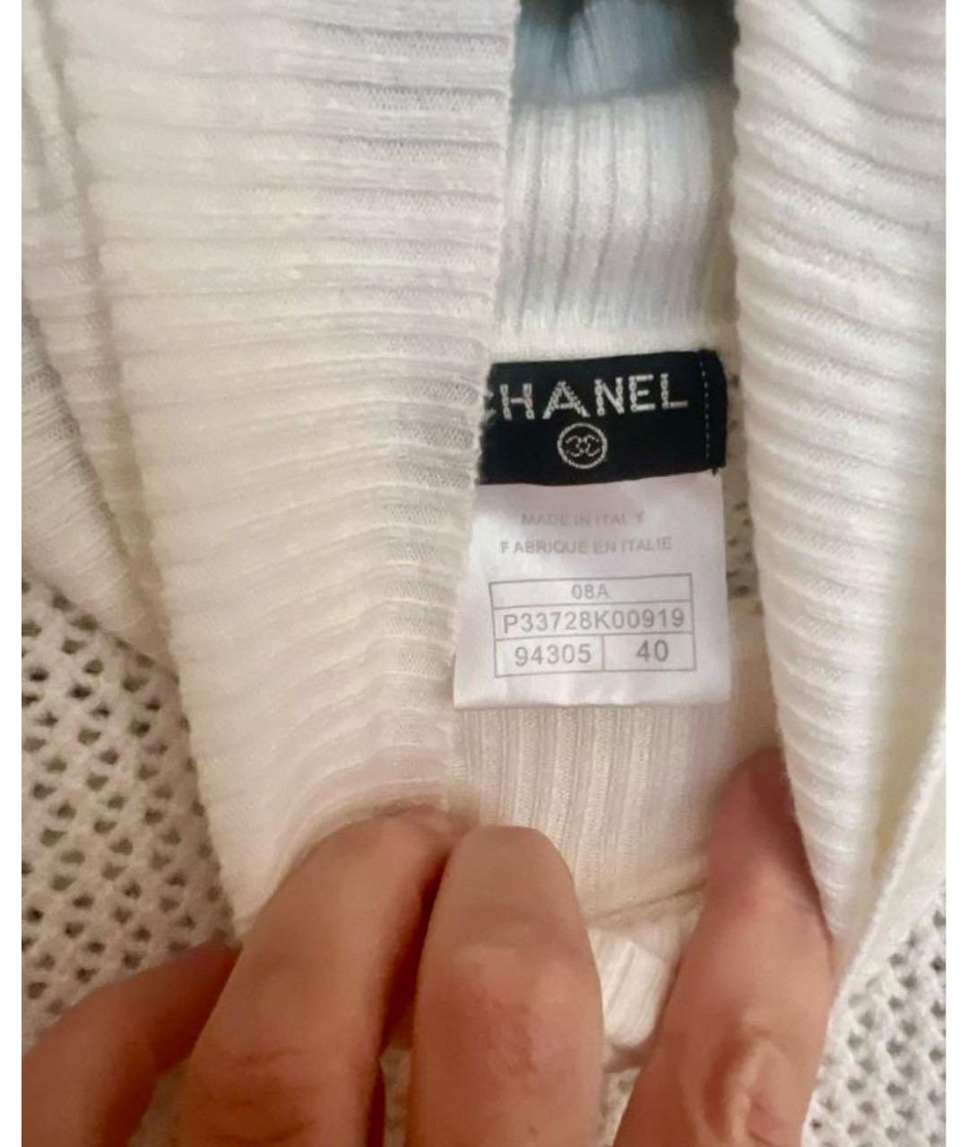 CHANEL Белый шерстяной джемпер / свитер, фото 4