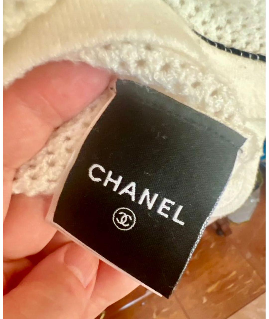 CHANEL Белый шерстяной джемпер / свитер, фото 5