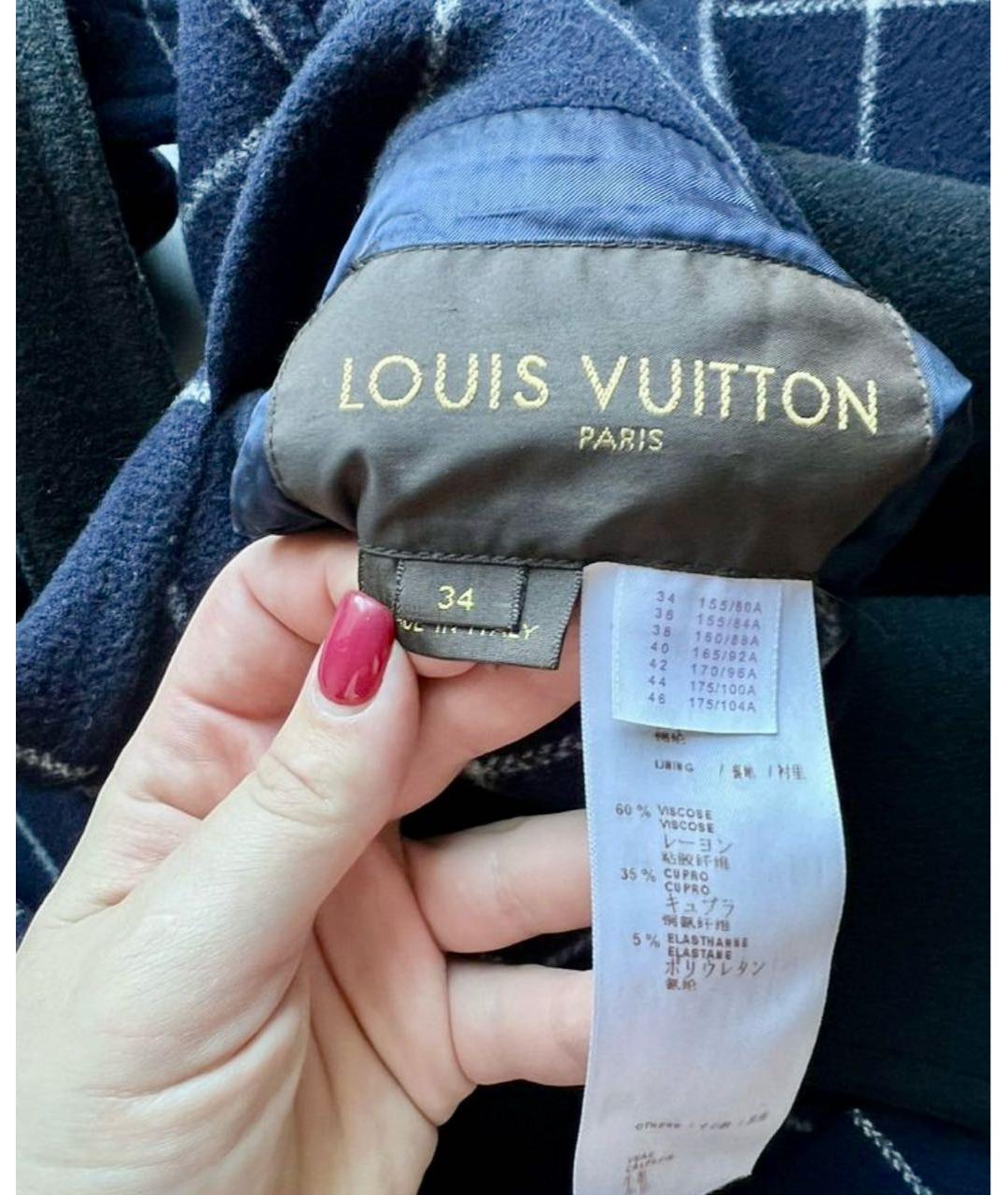 LOUIS VUITTON Синее шерстяное пальто, фото 5