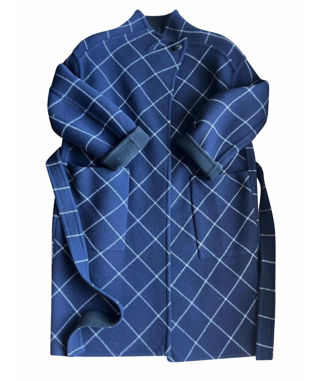 LOUIS VUITTON Синее шерстяное пальто, фото 1