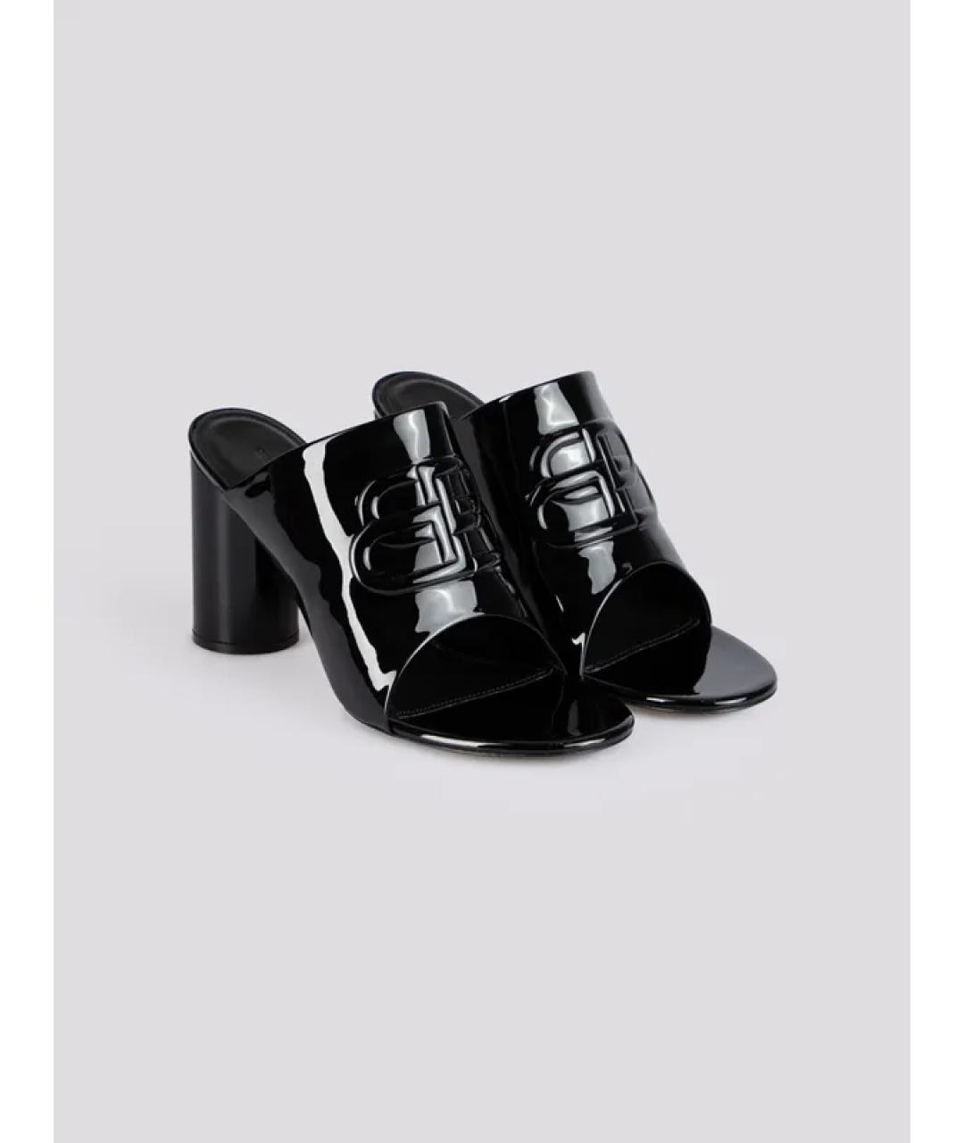 BALENCIAGA Черные кожаные мюли, фото 2