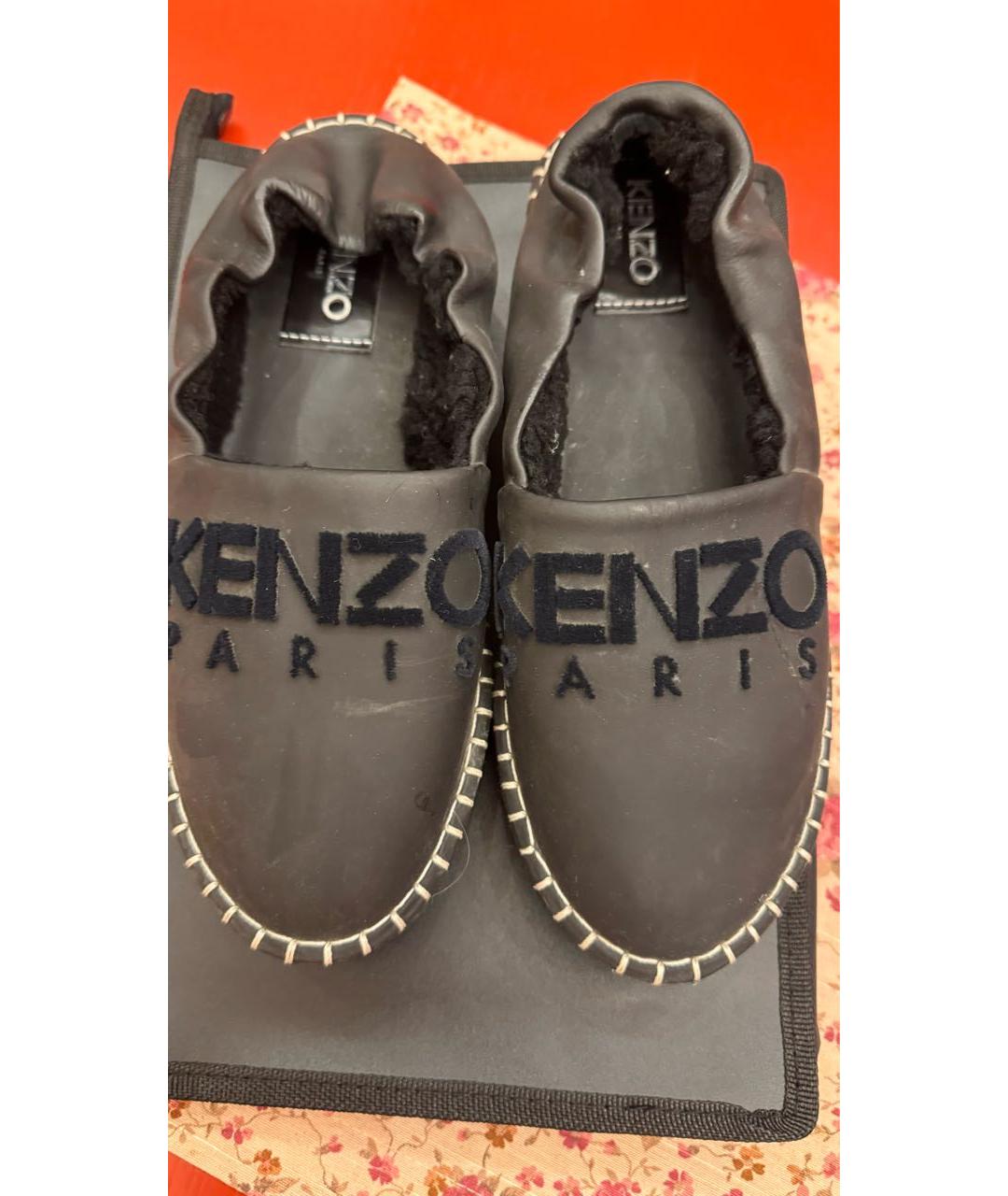 KENZO Черные нубуковые брогги и оксфорды, фото 3