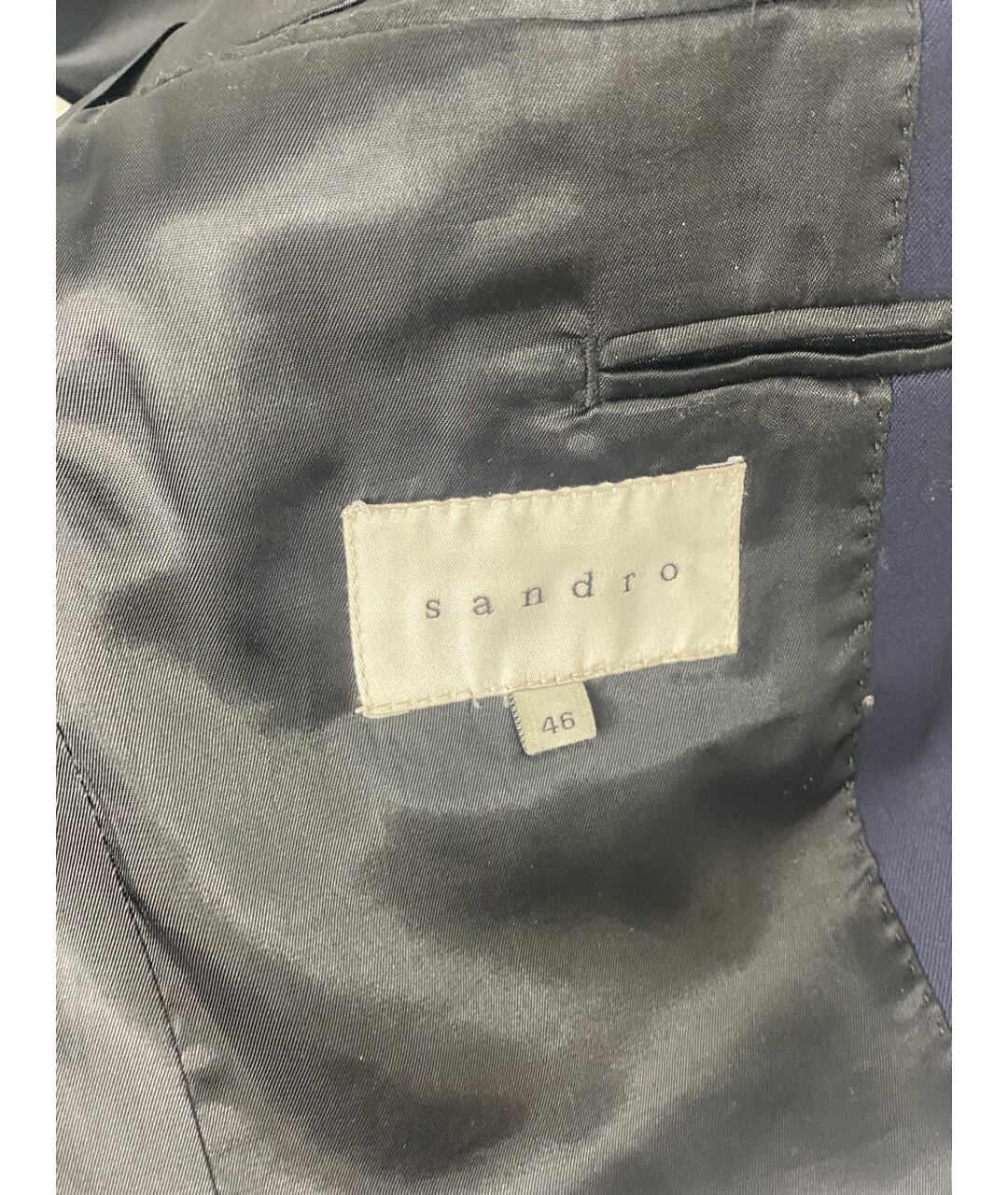 SANDRO Темно-синий полиэстеровый пиджак, фото 3