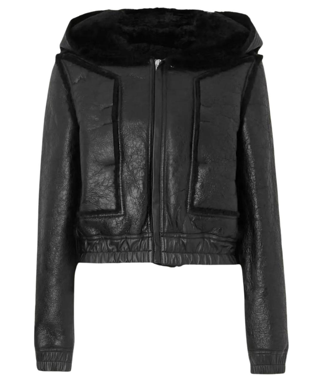 RICK OWENS Черная кожаная дубленка, фото 1