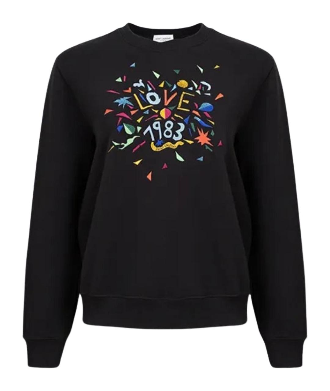 SAINT LAURENT Черный хлопковый джемпер / свитер, фото 1
