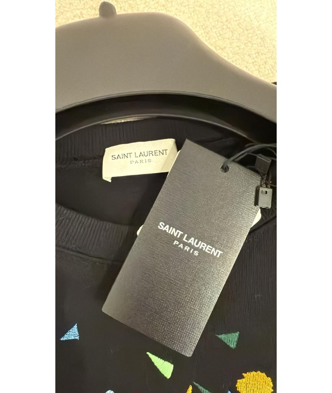 SAINT LAURENT Черный хлопковый джемпер / свитер, фото 4