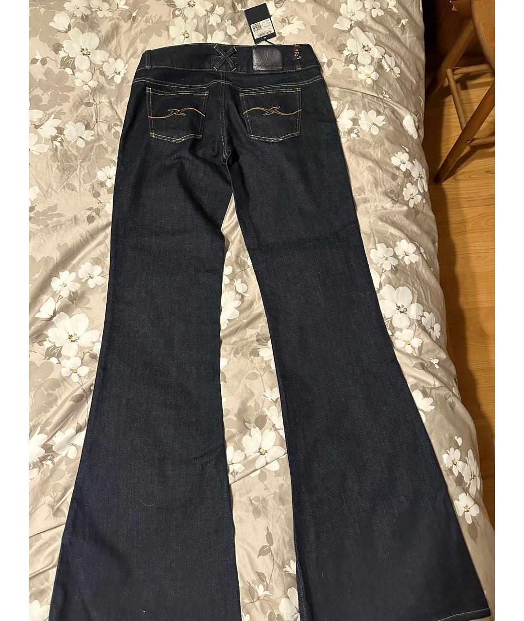 TRUSSARDI JEANS Темно-синие хлопко-эластановые джинсы клеш, фото 2