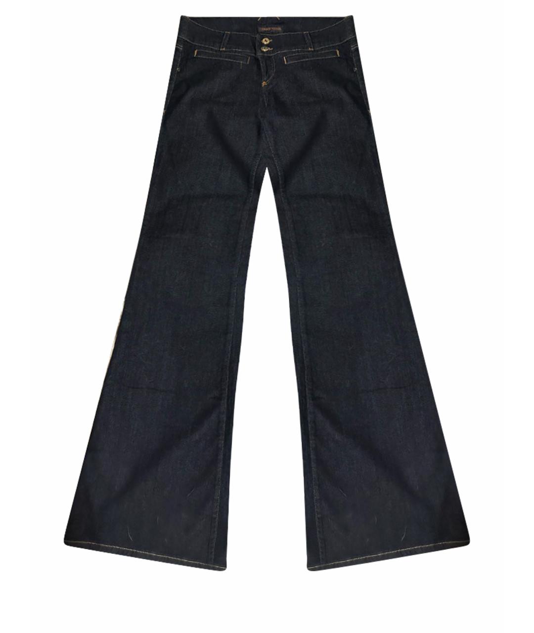 TRUSSARDI JEANS Темно-синие хлопко-эластановые джинсы клеш, фото 1