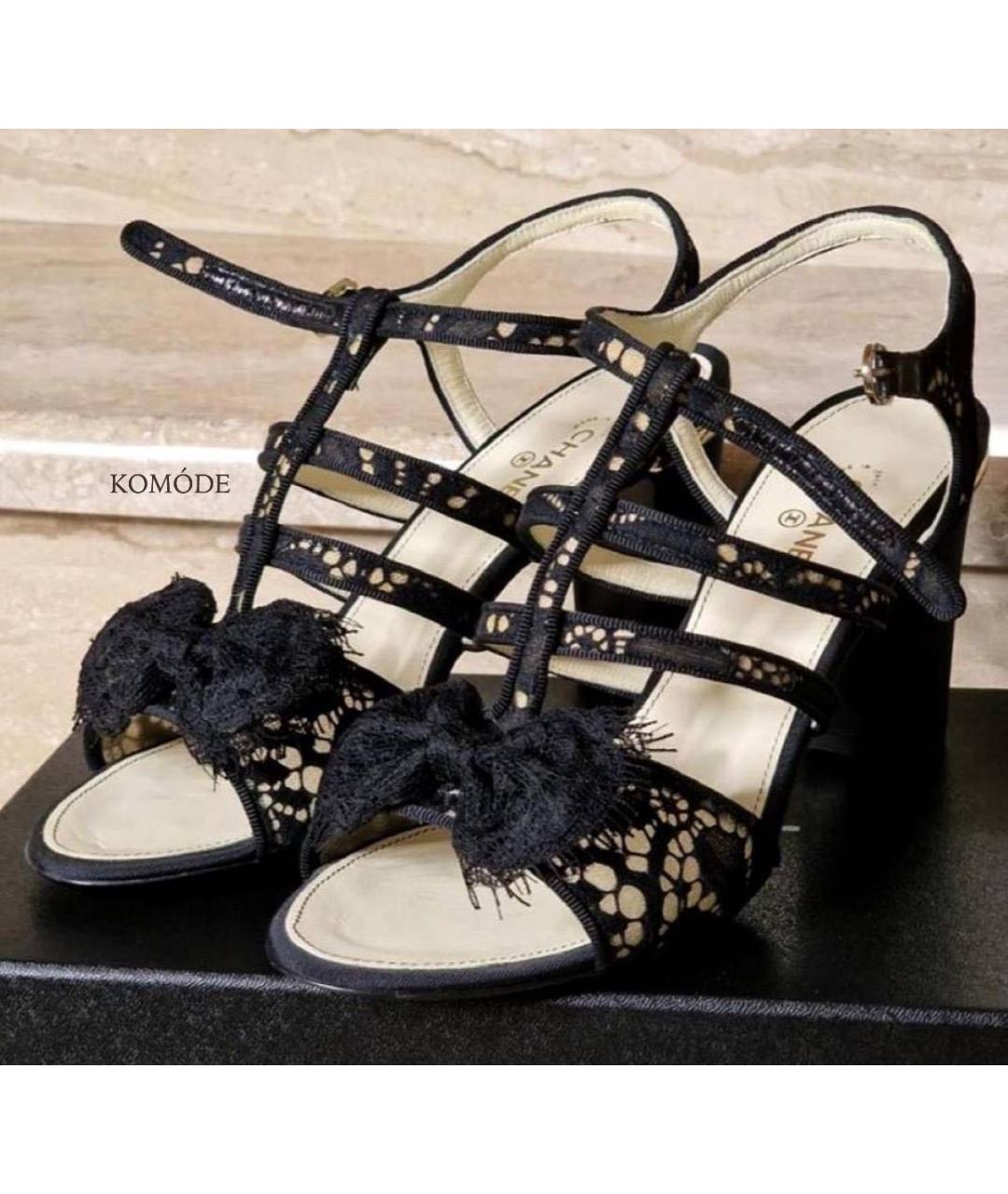 CHANEL Черные босоножки, фото 3