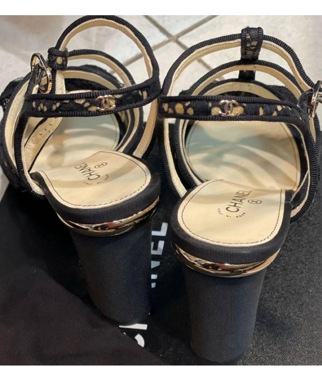 CHANEL Черные босоножки, фото 2