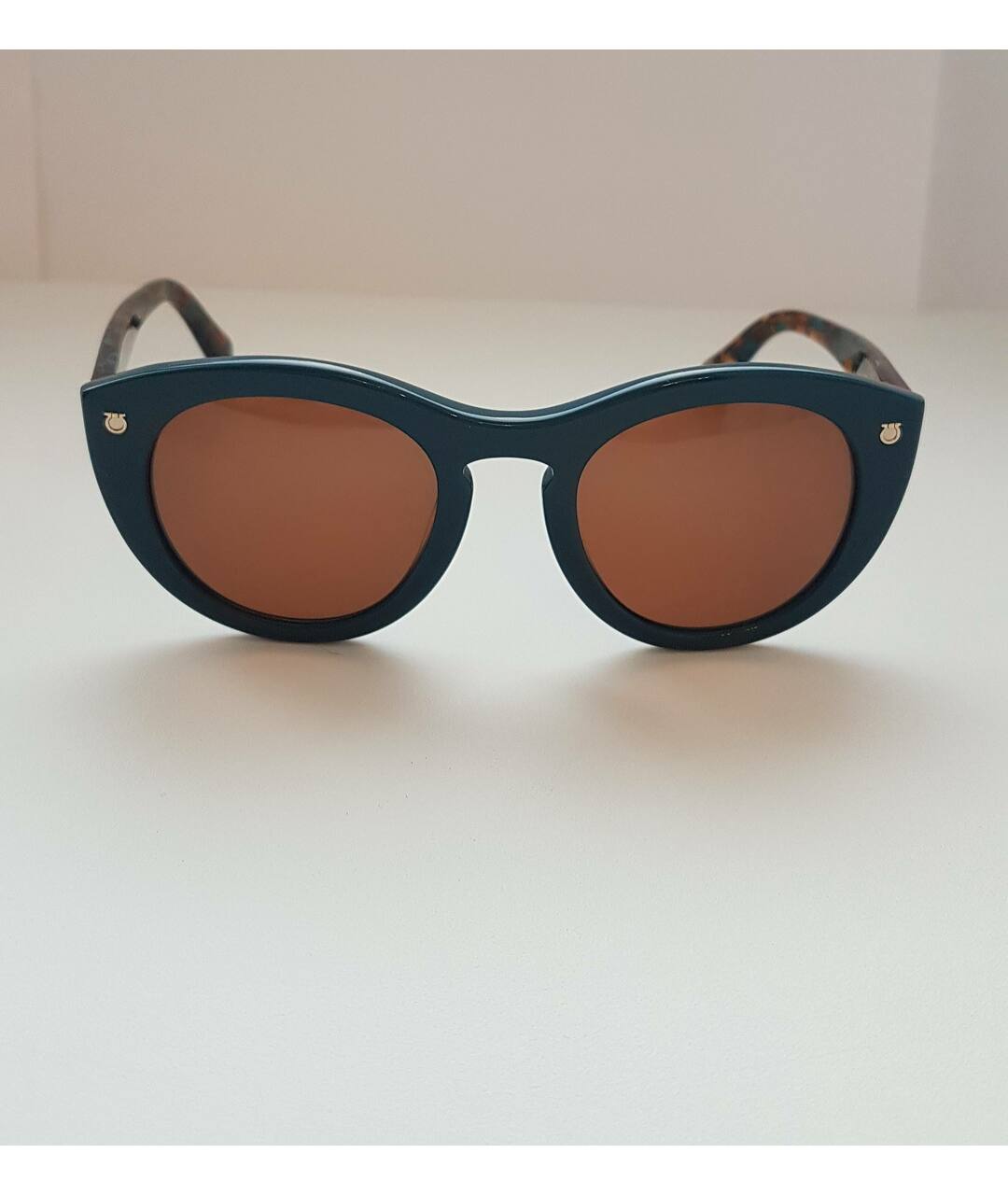 FERRAGAMO Синие пластиковые солнцезащитные очки, фото 7