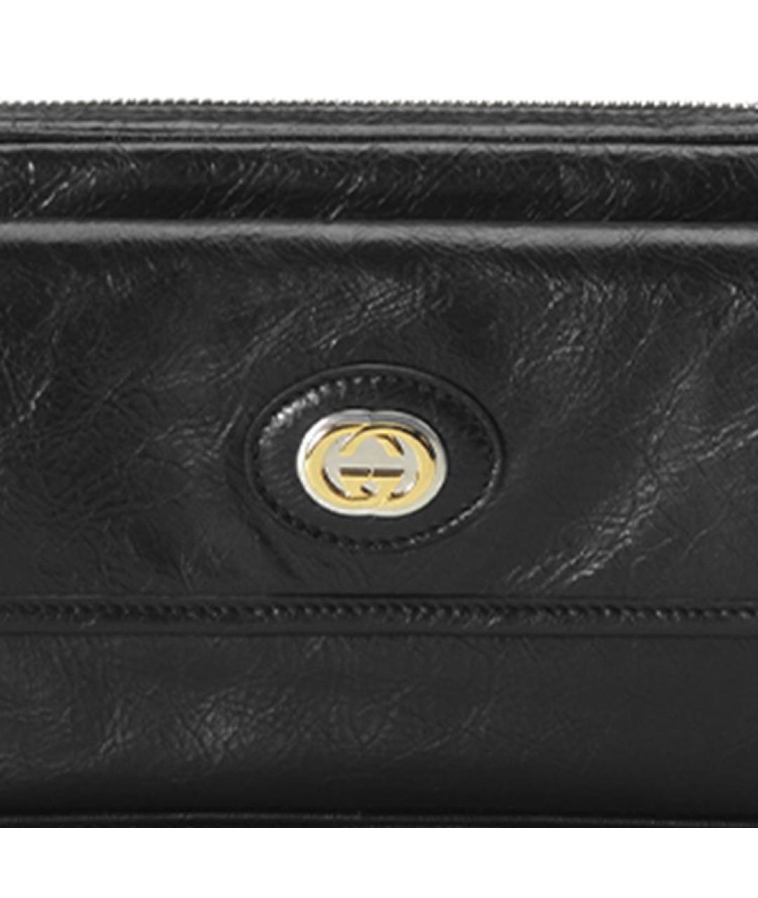 GUCCI Черная кожаная поясная сумка, фото 8