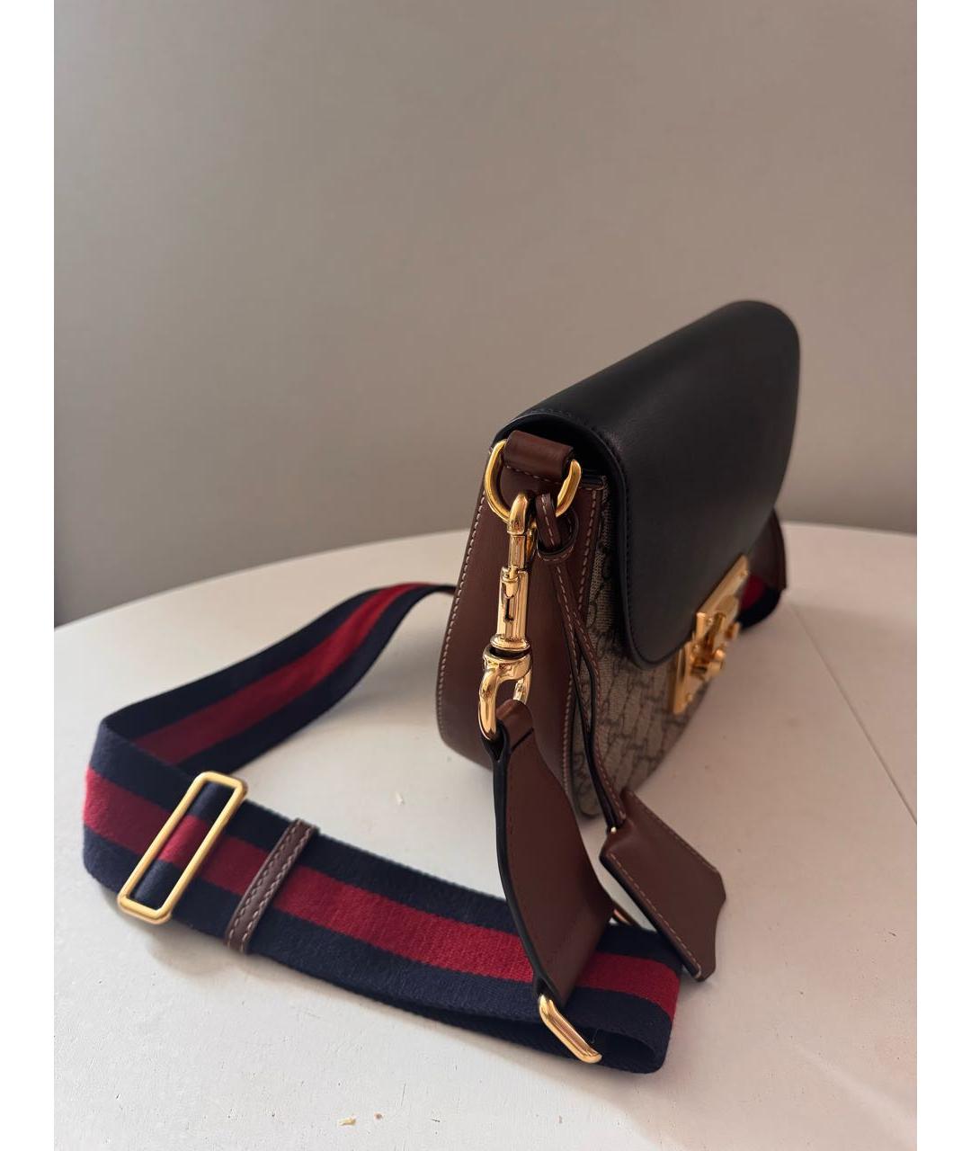 GUCCI Коричневая кожаная сумка через плечо, фото 2