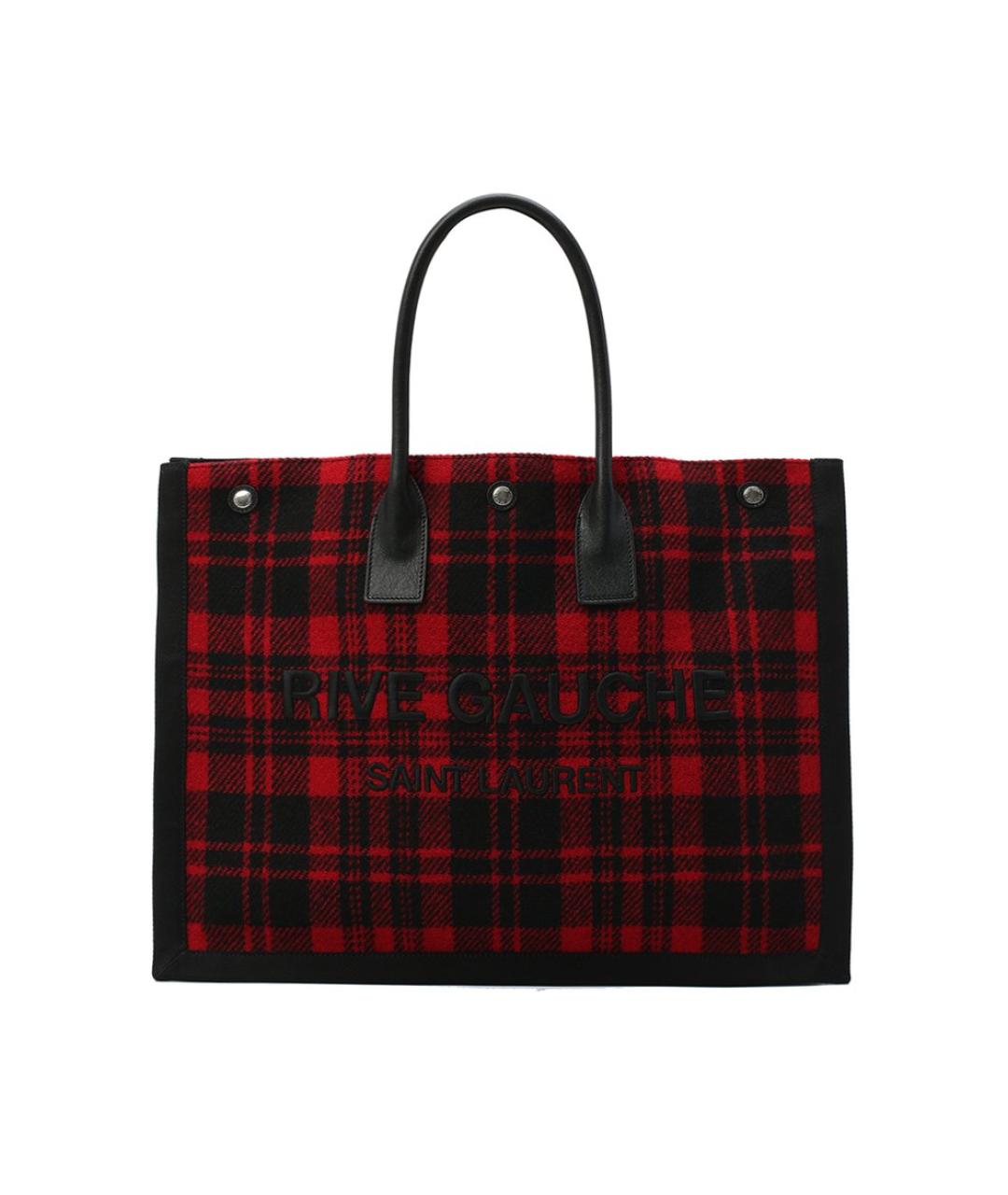 SAINT LAURENT Красная тканевая сумка тоут, фото 1