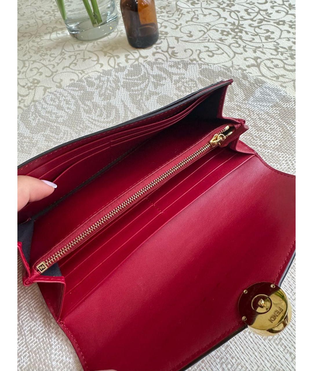 FENDI Коричневый кожаный кошелек, фото 4
