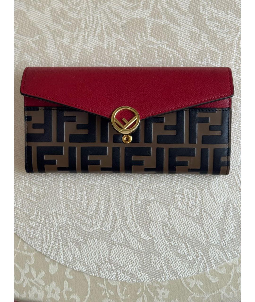 FENDI Коричневый кожаный кошелек, фото 6