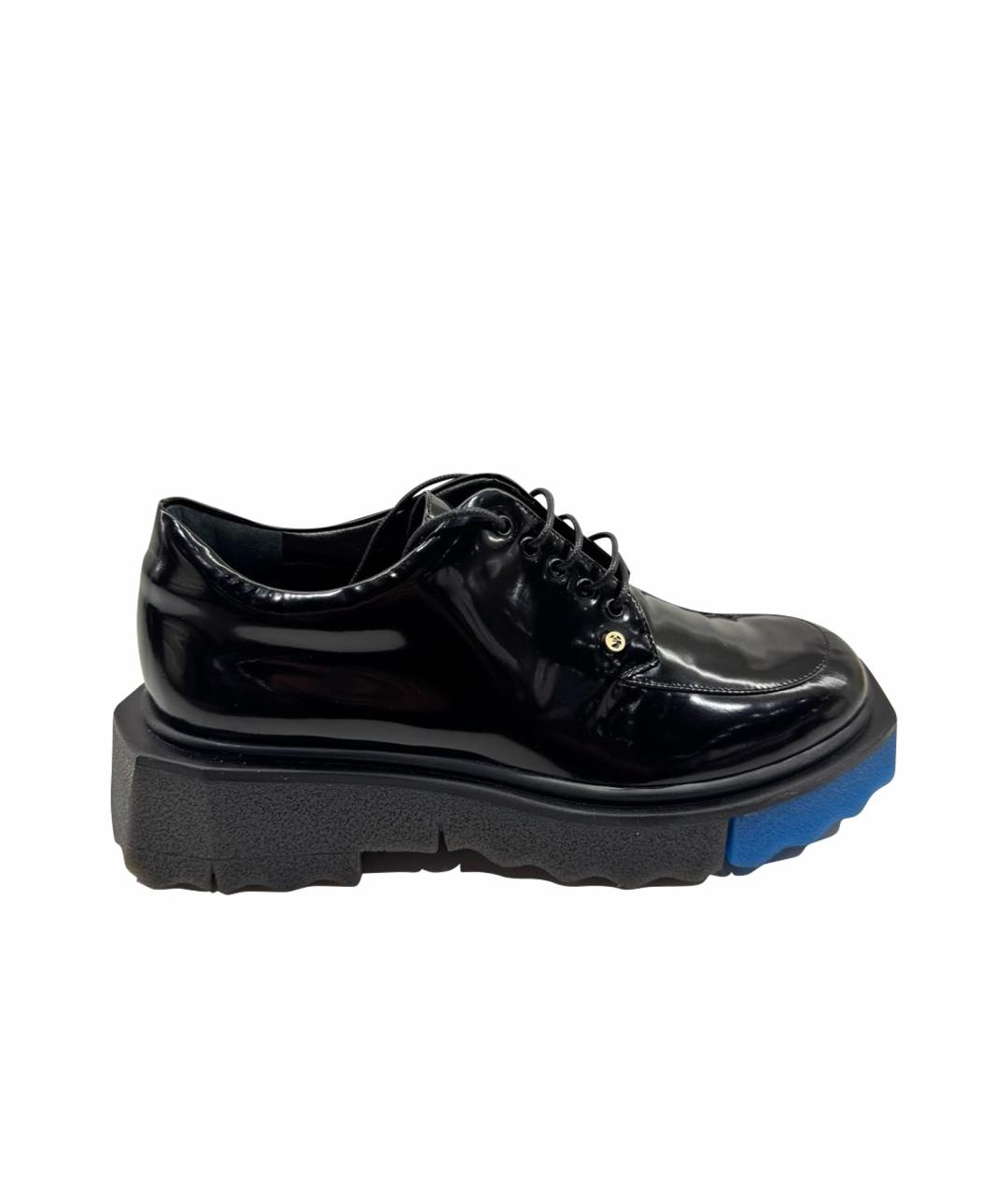 OFF-WHITE Черные кожаные брогги и оксфорды, фото 1