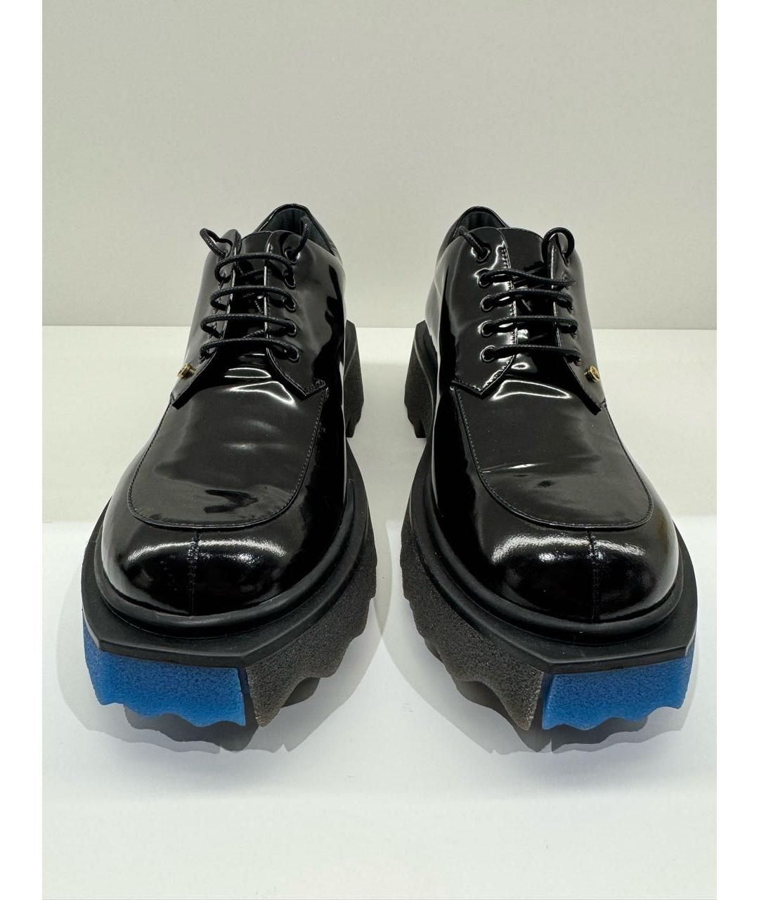 OFF-WHITE Черные кожаные брогги и оксфорды, фото 2