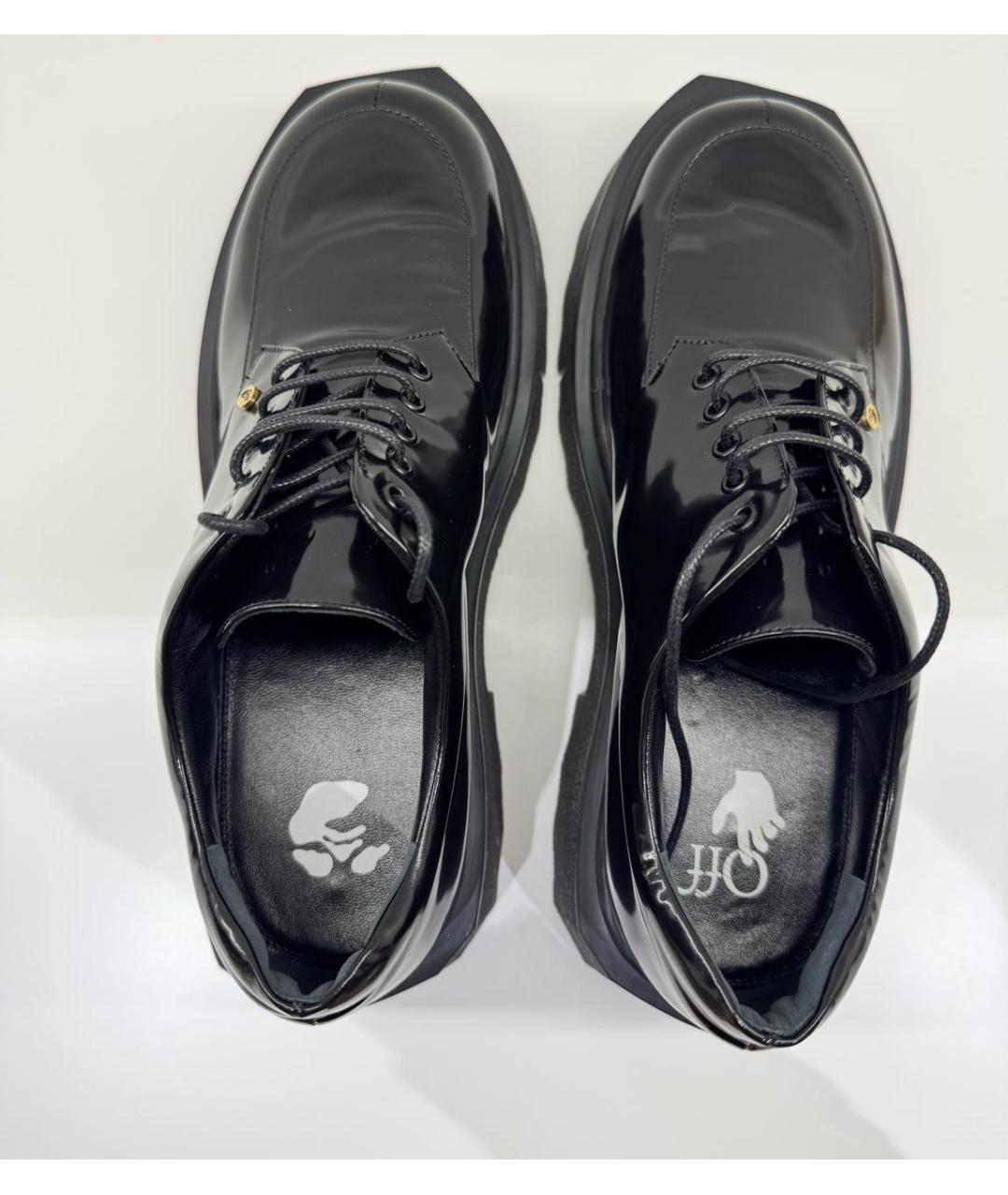 OFF-WHITE Черные кожаные брогги и оксфорды, фото 3