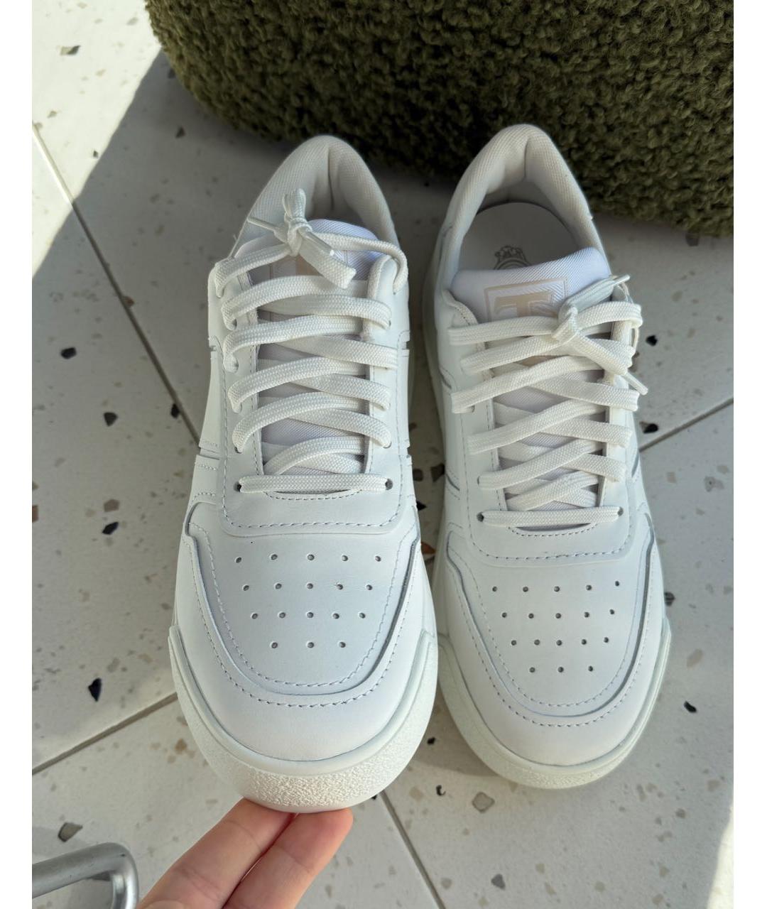 TOD'S Белые кожаные низкие кроссовки / кеды, фото 2