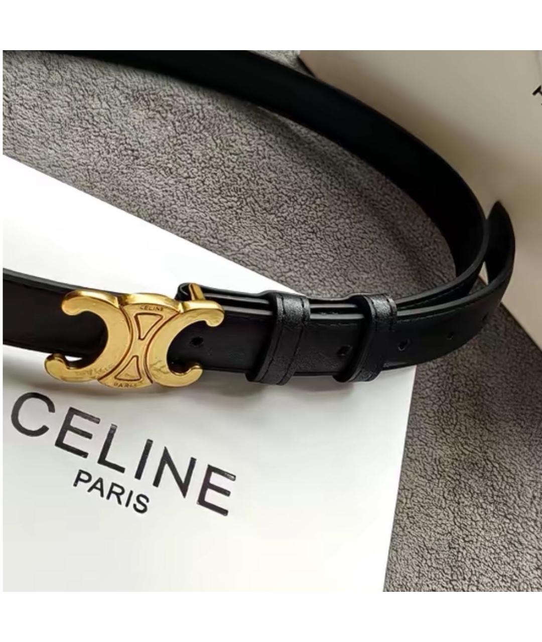 CELINE Черный кожаный ремень, фото 2