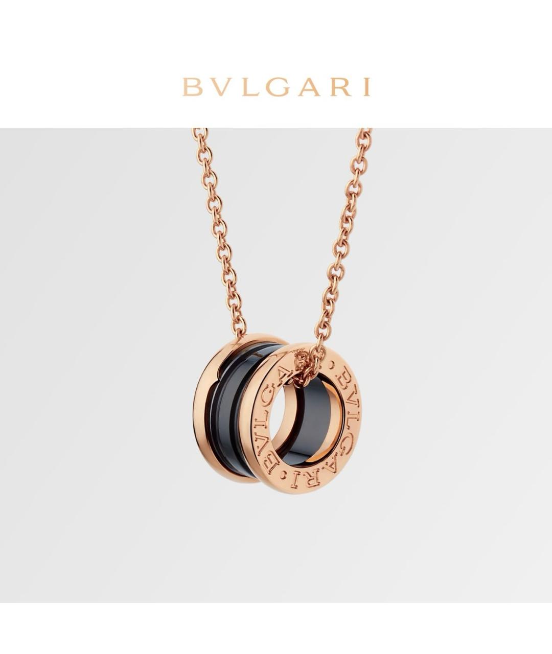 BVLGARI Черное колье из розового золота, фото 8