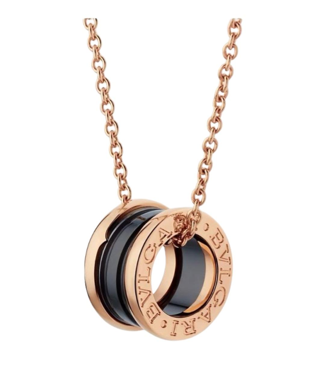 BVLGARI Черное колье из розового золота, фото 1
