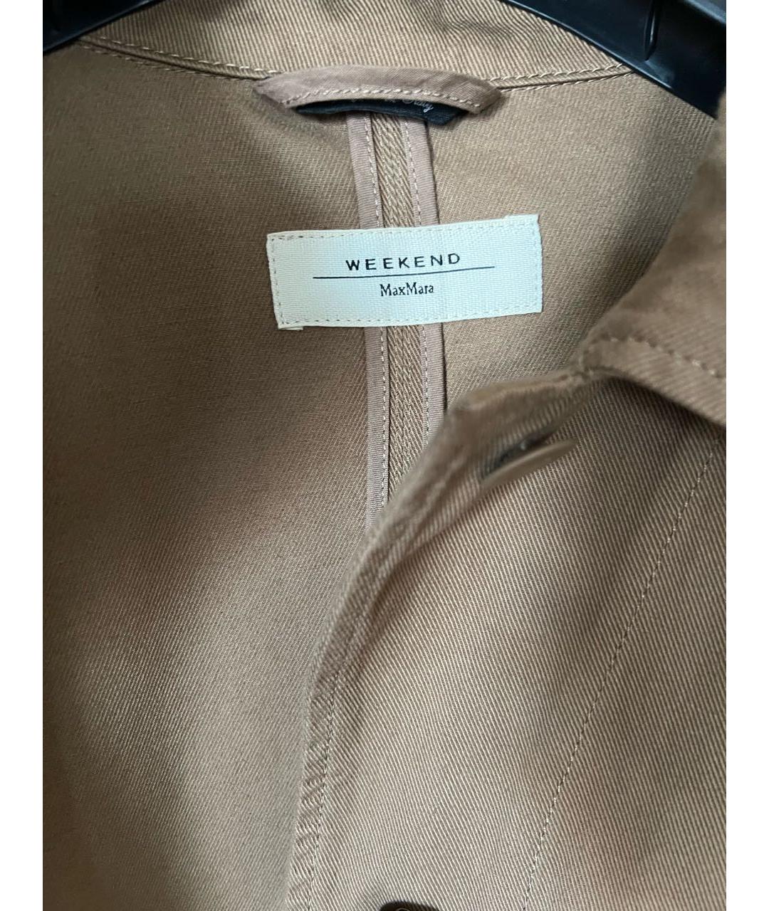 WEEKEND MAX MARA Коричневая хлопковая куртка, фото 3