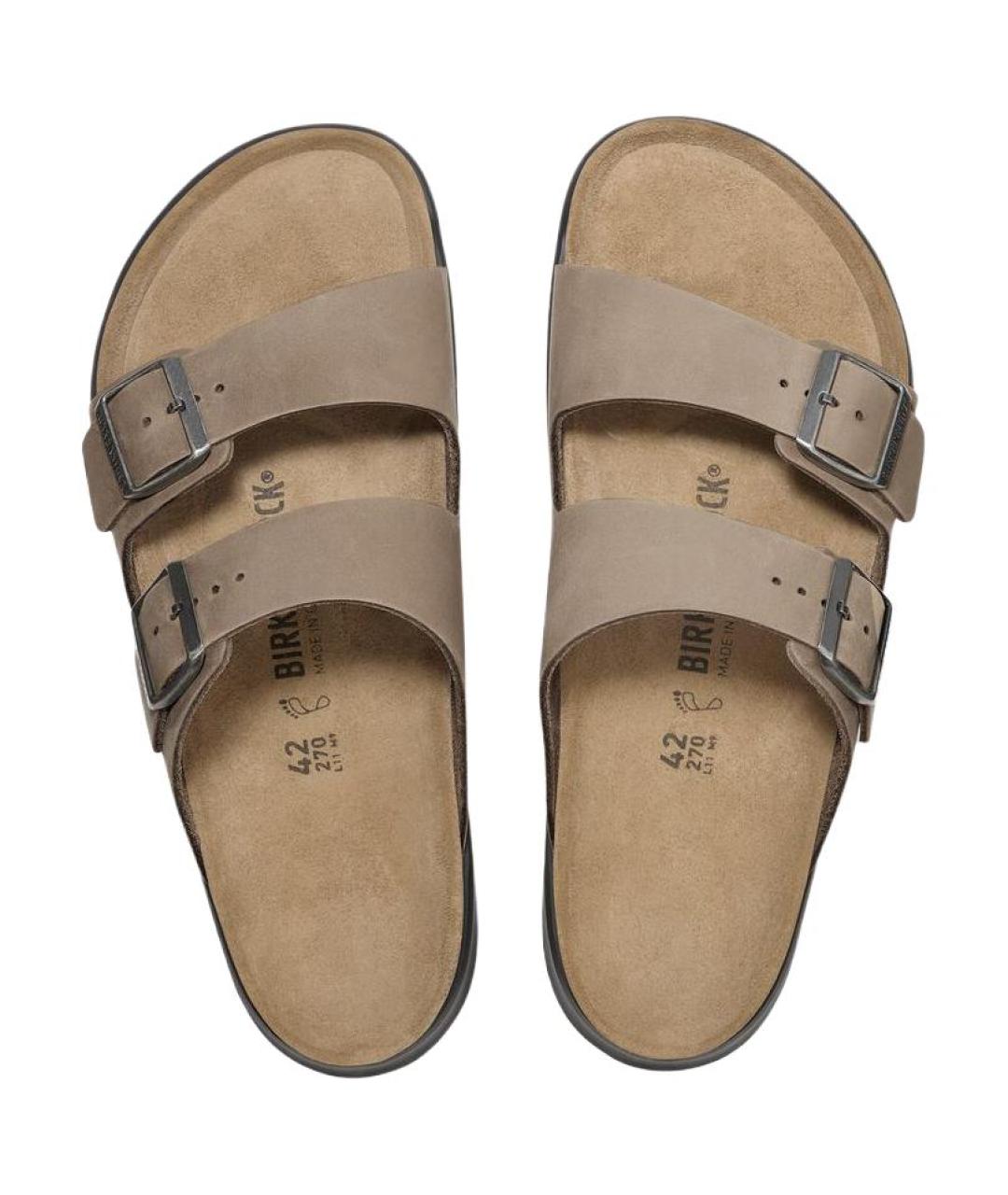BIRKENSTOCK Коричневые нубуковые сандалии, фото 3