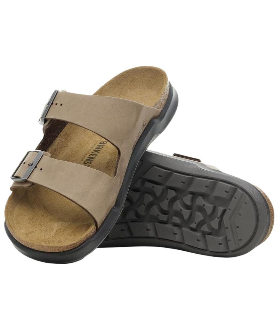 BIRKENSTOCK Коричневые нубуковые сандалии, фото 4
