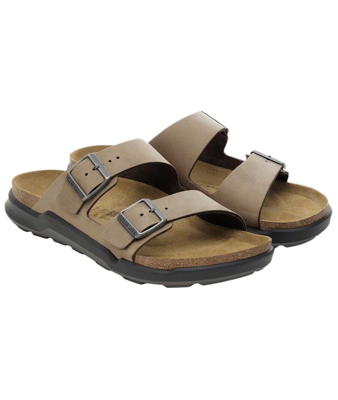 BIRKENSTOCK Коричневые нубуковые сандалии, фото 2