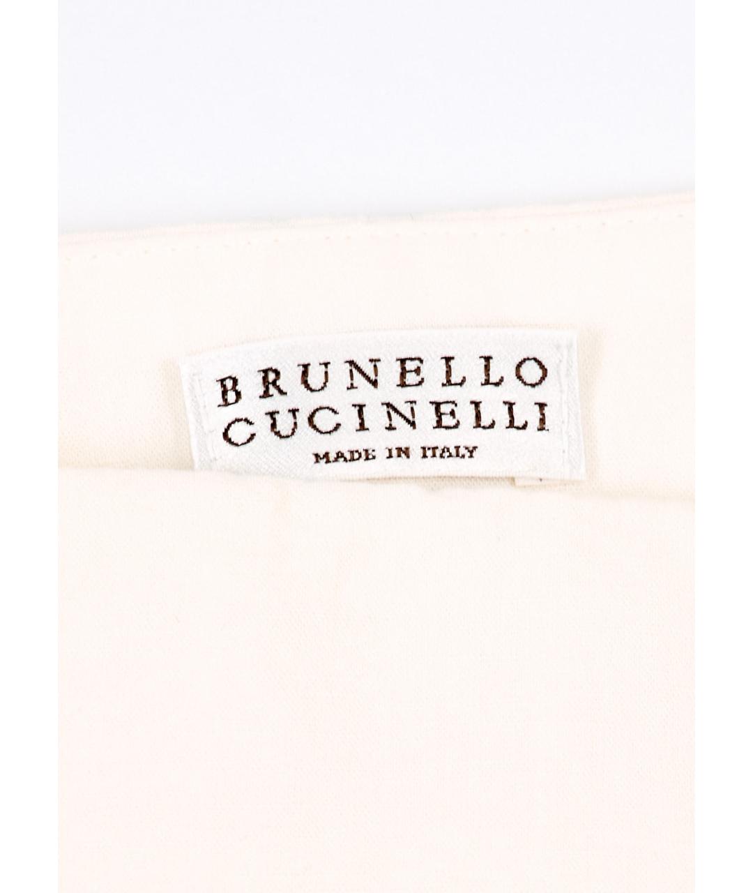 BRUNELLO CUCINELLI Бежевая льняная юбка миди, фото 3