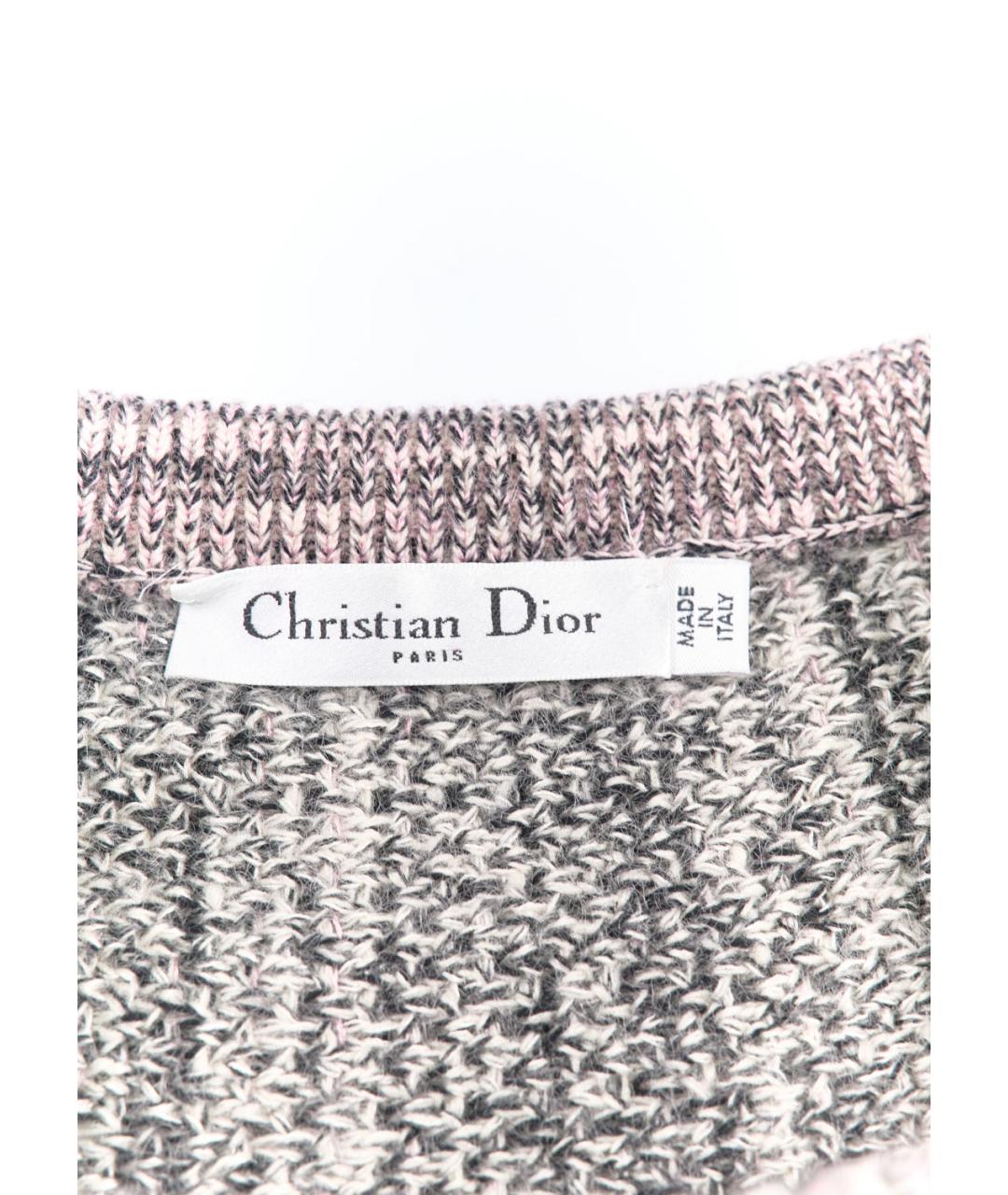 CHRISTIAN DIOR Серая шерстяная юбка миди, фото 2