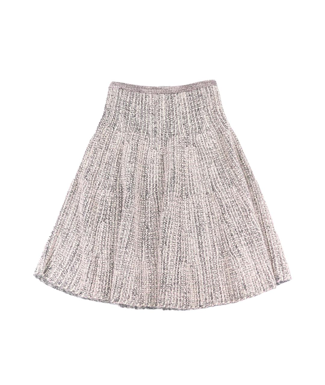 CHRISTIAN DIOR Серая шерстяная юбка миди, фото 1