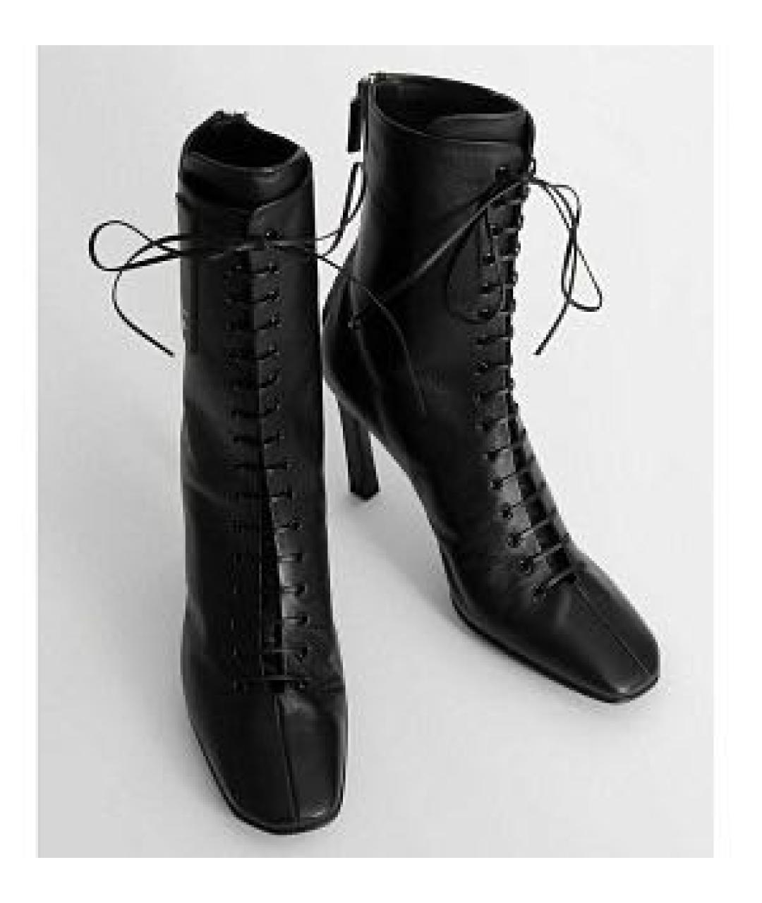 OFF-WHITE Черные кожаные ботильоны, фото 2