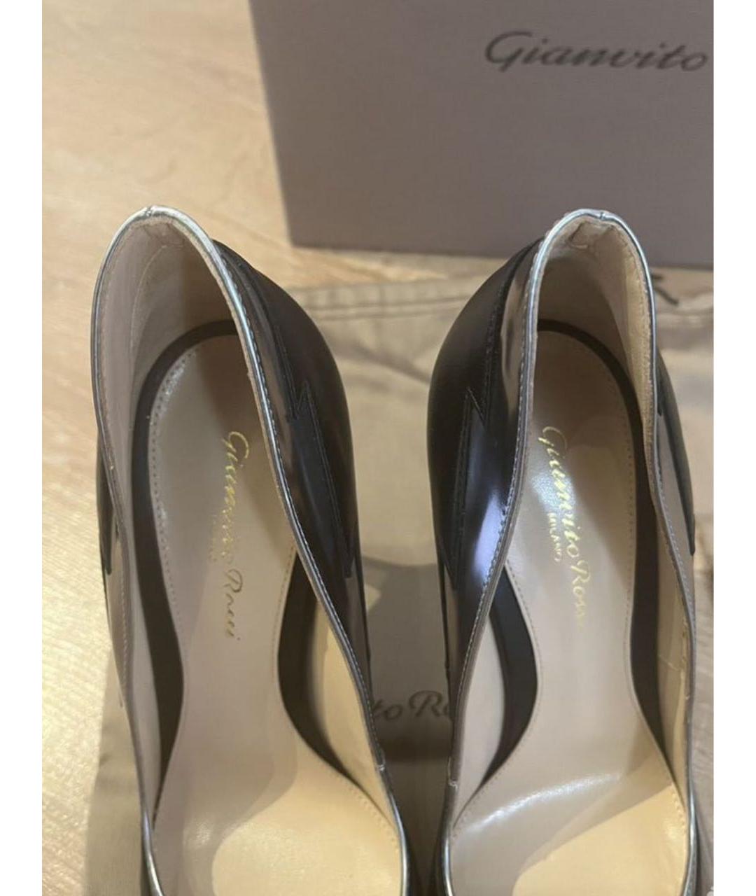 GIANVITO ROSSI Черные кожаные туфли, фото 4