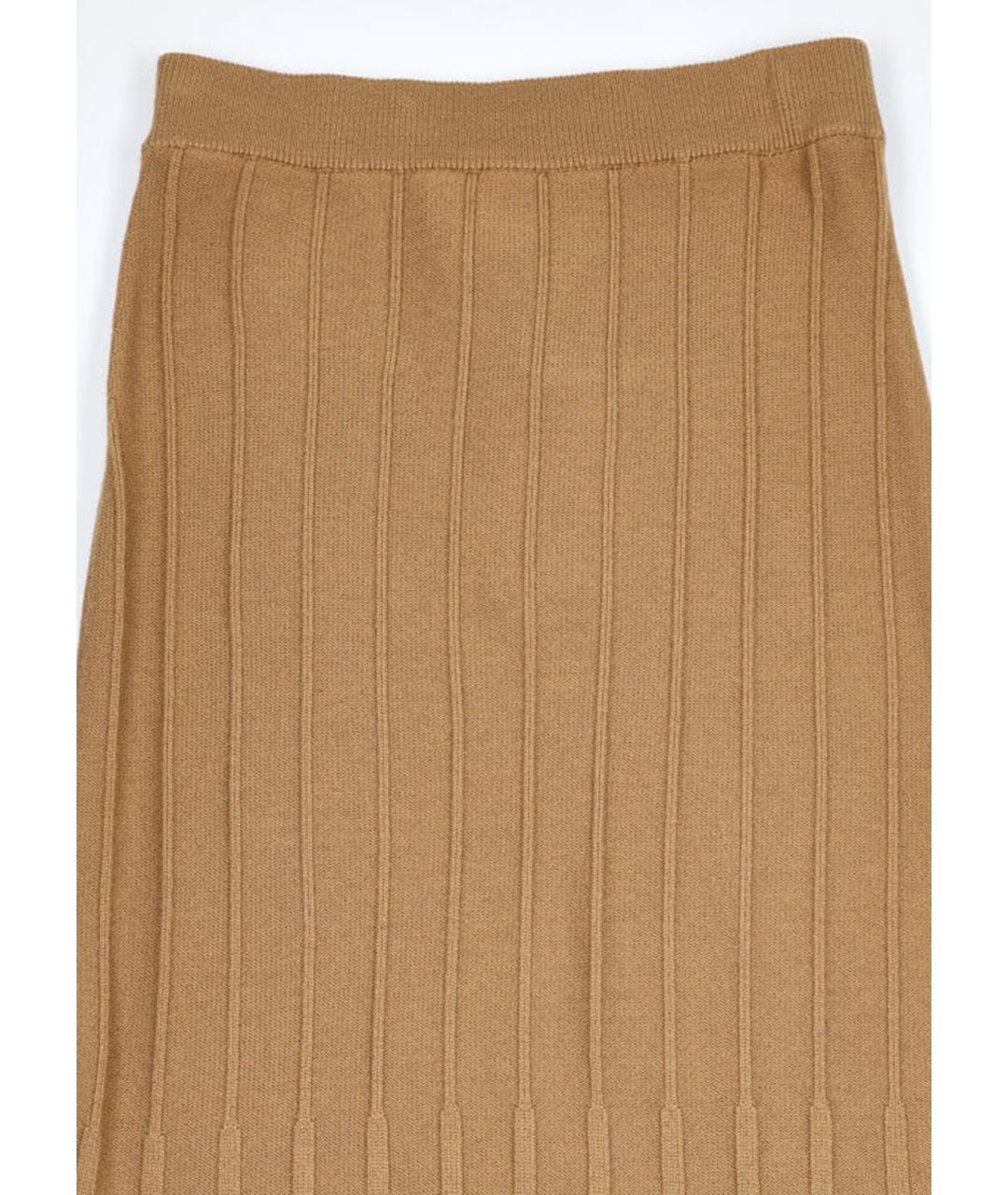 MAX MARA Коричневая шерстяная юбка макси, фото 2