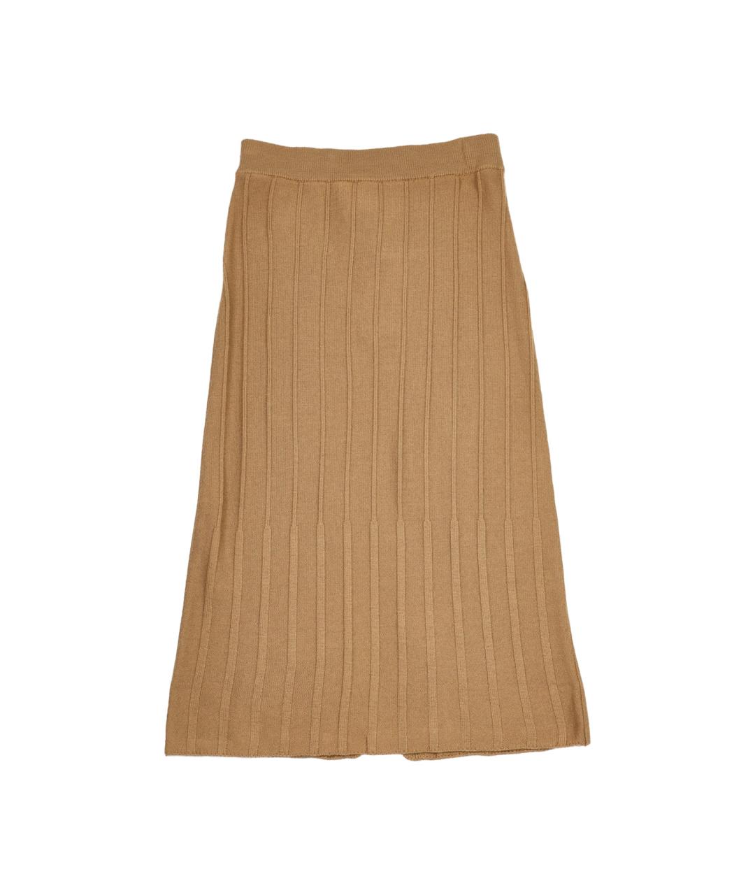 MAX MARA Коричневая шерстяная юбка макси, фото 1