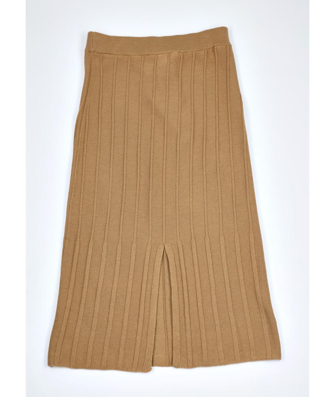 MAX MARA Коричневая шерстяная юбка макси, фото 4