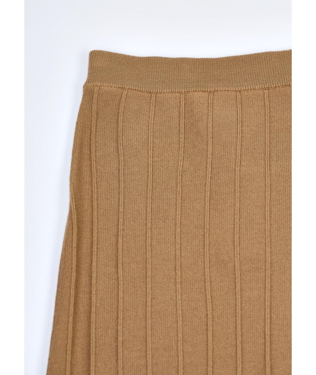 MAX MARA Коричневая шерстяная юбка макси, фото 3