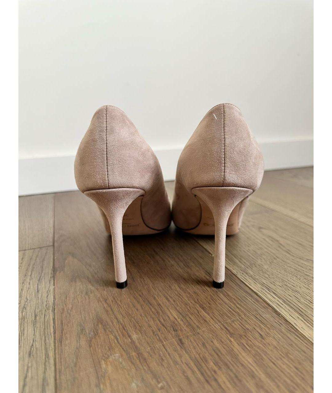 JIMMY CHOO Бежевые замшевые туфли, фото 5