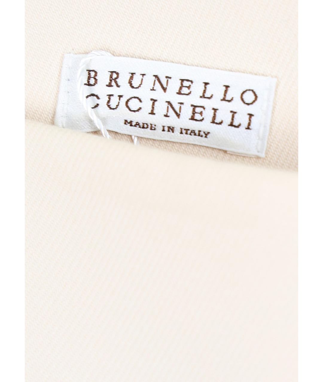 BRUNELLO CUCINELLI Бежевая хлопковая юбка миди, фото 5