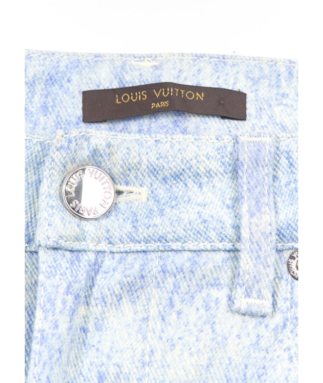 LOUIS VUITTON Голубые хлопковые прямые джинсы, фото 3