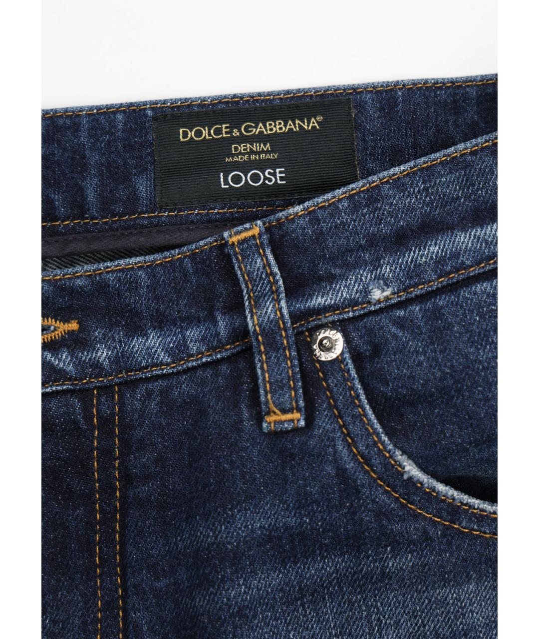 DOLCE&GABBANA Синие хлопковые джинсы скинни, фото 6