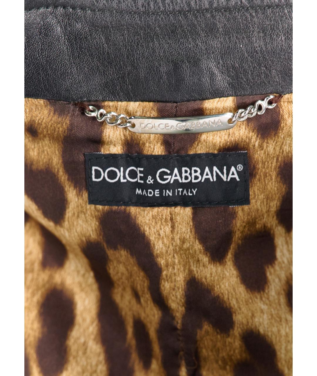 DOLCE&GABBANA Черный кожаный жилет, фото 5