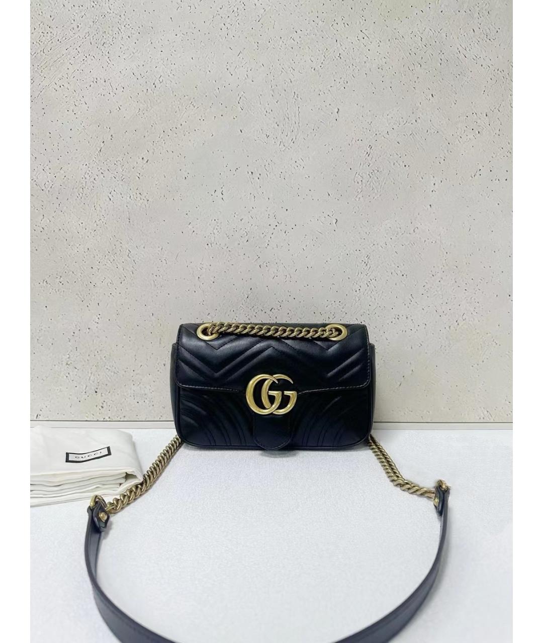 GUCCI Черная кожаная сумка через плечо, фото 7