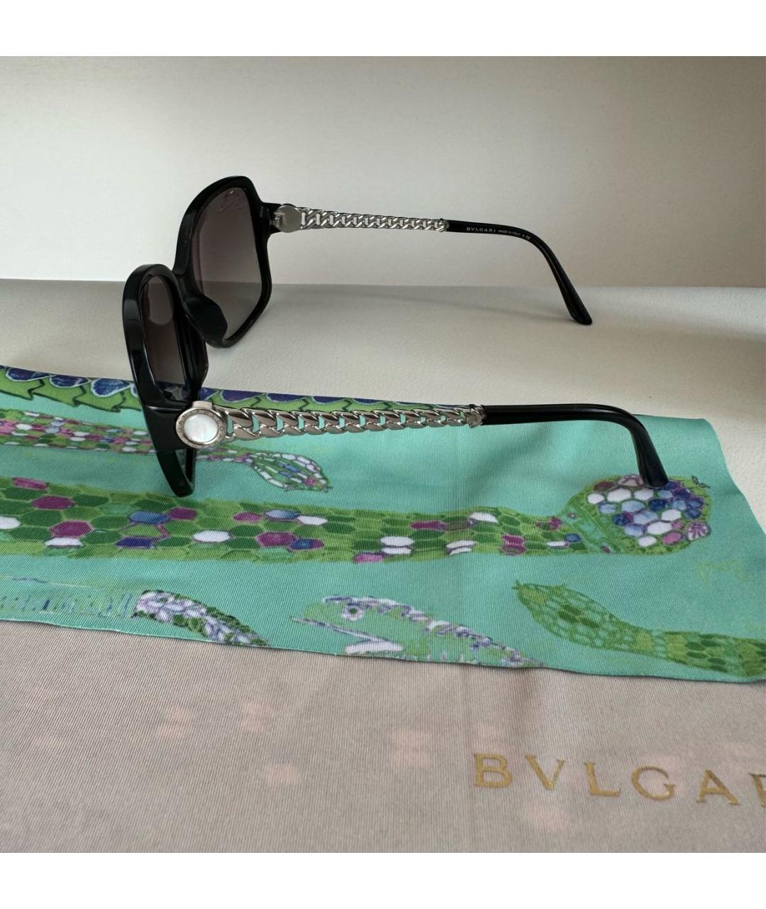 BVLGARI Черные пластиковые солнцезащитные очки, фото 3